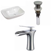 AMERICAN IMAGINATIONS 23.5-in. W Above Counter White Vessel Set For 1 Hole Center Faucet AI-33908